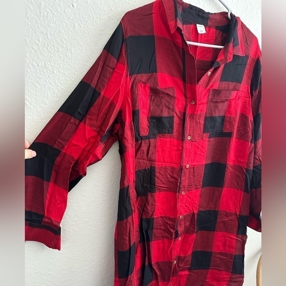 ๐ Black and Red Checkerboard Long Sleeve Dress Size L - Picture 6 of 6